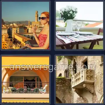 4 Immagini 1 Parola 7 lettere BALCONE
