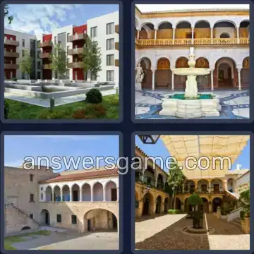 4 Immagini 1 Parola 7 lettere CORTILE