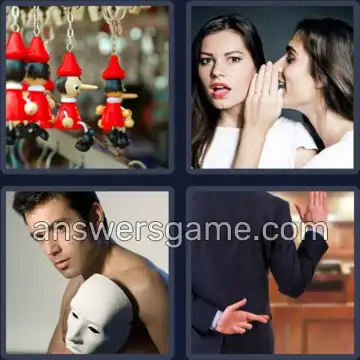 4 Immagini 1 Parola 7 lettere MENTIRE