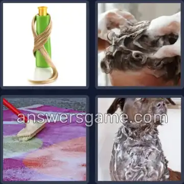 4 Immagini 1 Parola 7 lettere SHAMPOO