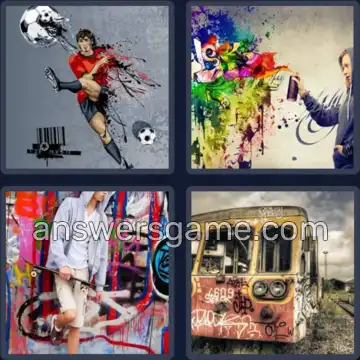 4 Immagini 1 Parola 8 lettere GRAFFITI