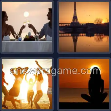 4 Immagini 1 Parola 8 lettere TRAMONTO