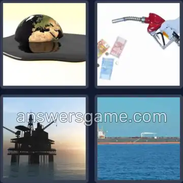 4 Immagini 1 Parola 8 lettere PETROLIO