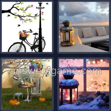 4 Immagini 1 Parola 8 lettere LANTERNA