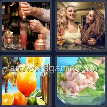 4 Immagini 1 Parola 8 lettere COCKTAIL