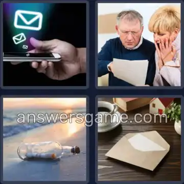 4 Immagini 1 Parola 9 lettere MESSAGGIO