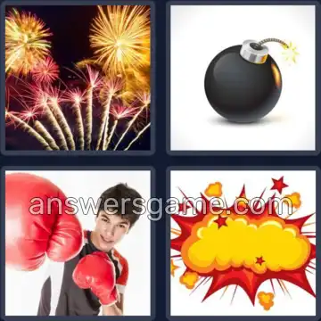 4 Plaatjes 1 Woord 4 letters KNAL