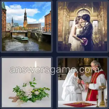 4 Plaatjes 1 Woord 4 letters KERK