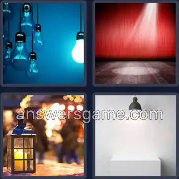 4 Plaatjes 1 Woord 4 letters LAMP