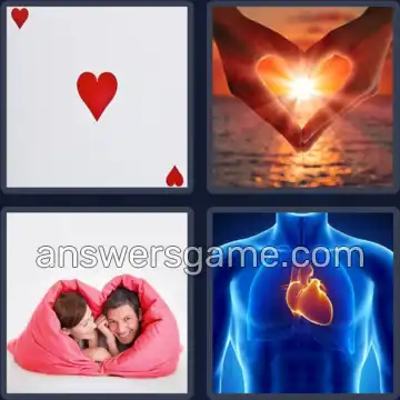 4 Plaatjes 1 Woord 4 letters HART