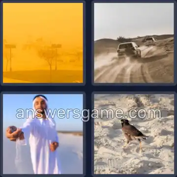 4 Plaatjes 1 Woord 4 letters ZAND