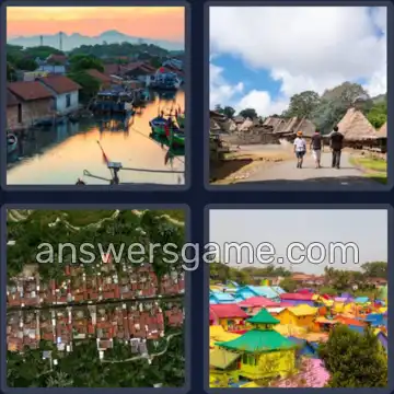 4 Plaatjes 1 Woord 4 letters DORP