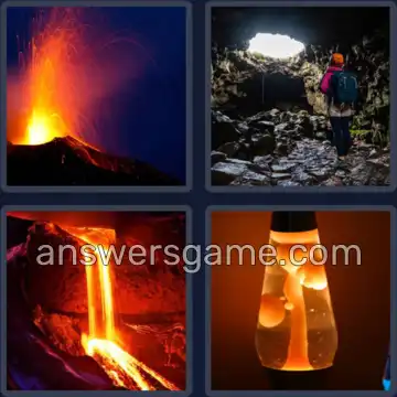 4 Plaatjes 1 Woord 4 letters LAVA