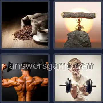 4 Plaatjes 1 Woord 5 letters STERK