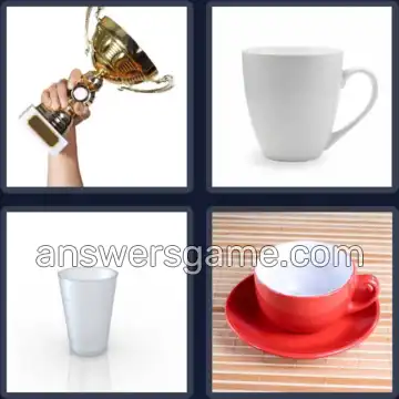 4 Plaatjes 1 Woord 5 letters BEKER