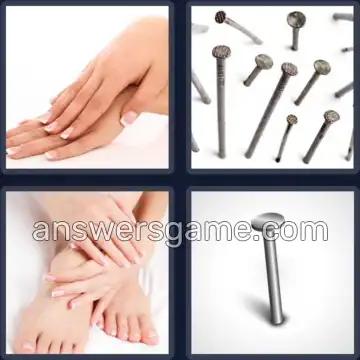 4 Plaatjes 1 Woord 5 letters NAGEL