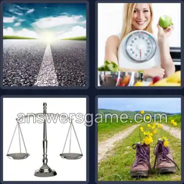 4 Plaatjes 1 Woord 5 letters WEGEN