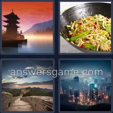 4 Plaatjes 1 Woord 5 letters CHINA