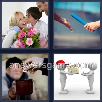 4 Plaatjes 1 Woord 5 letters GEVEN