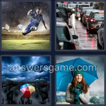 4 Plaatjes 1 Woord 5 letters REGEN