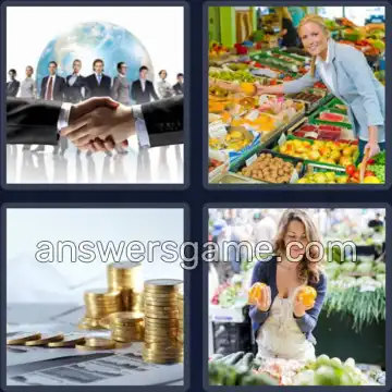 4 Plaatjes 1 Woord 5 letters MARKT