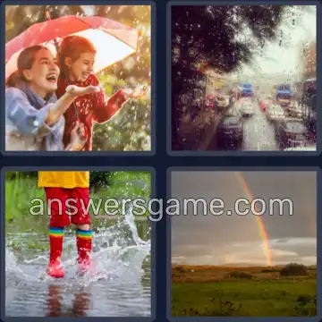 4 Plaatjes 1 Woord 5 letters REGEN