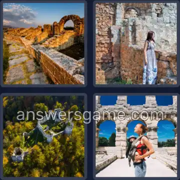 4 Plaatjes 1 Woord 5 letters RUÏNE