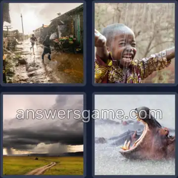 4 Plaatjes 1 Woord 5 letters REGEN