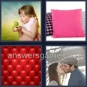 4 Plaatjes 1 Woord 6 letters KUSSEN