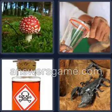 4 Plaatjes 1 Woord 6 letters GIFTIG