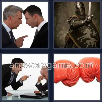 4 Plaatjes 1 Woord 6 letters STRIJD