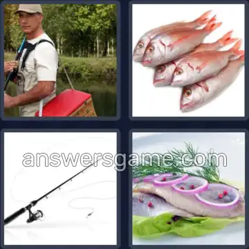 4 Plaatjes 1 Woord 6 letters VISSEN