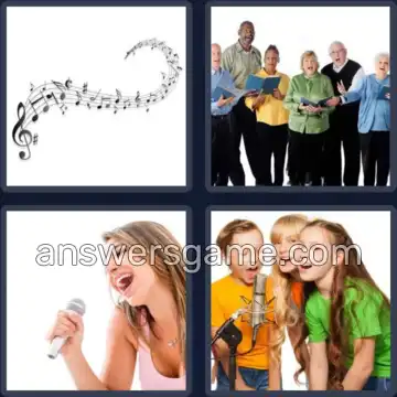 4 Plaatjes 1 Woord 6 letters ZINGEN