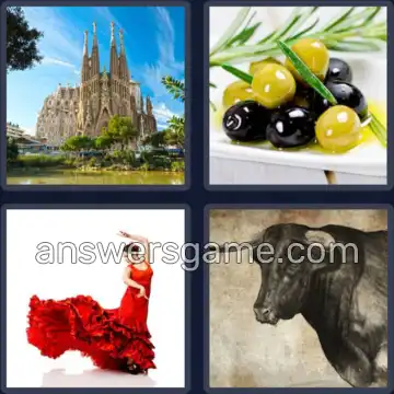 4 Plaatjes 1 Woord 6 letters SPANJE