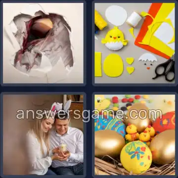 4 Plaatjes 1 Woord 6 letters KUIKEN