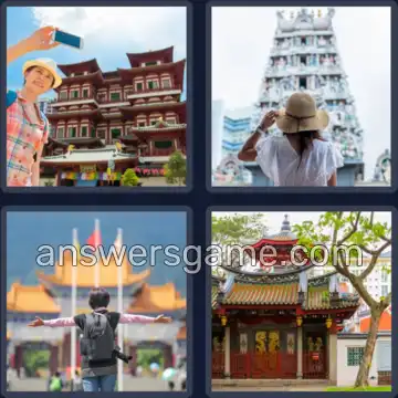 4 Plaatjes 1 Woord 6 letters TEMPEL