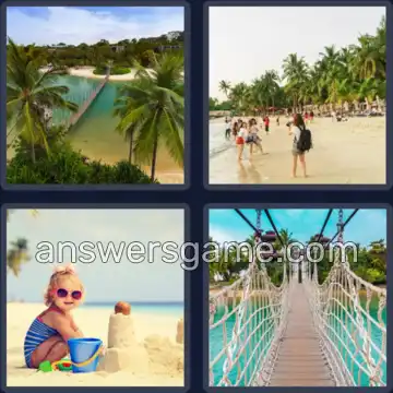 4 Plaatjes 1 Woord 6 letters STRAND