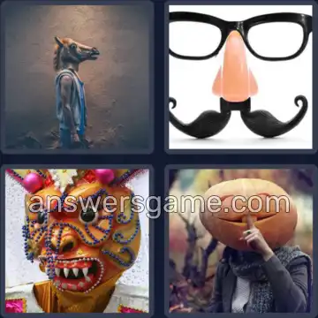 4 Plaatjes 1 Woord 6 letters MASKER