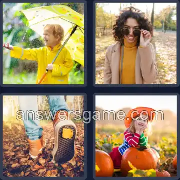 4 Plaatjes 1 Woord 6 letters HERFST