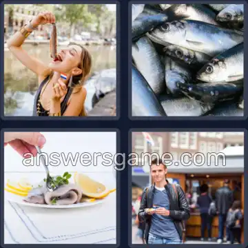 4 Plaatjes 1 Woord 6 letters HARING