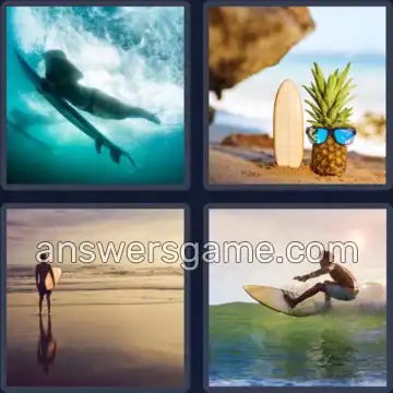 4 Plaatjes 1 Woord 6 letters SURFEN