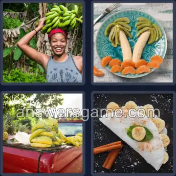 4 Plaatjes 1 Woord 6 letters BANAAN