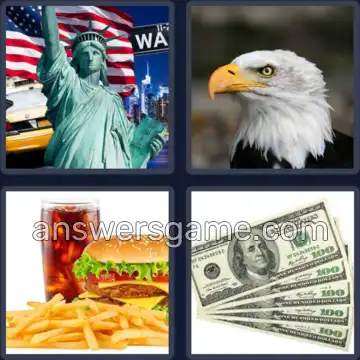 4 Plaatjes 1 Woord 7 letters AMERIKA