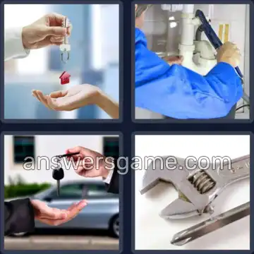 4 Plaatjes 1 Woord 7 letters SLEUTEL