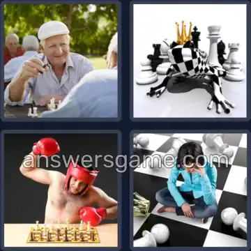 4 Plaatjes 1 Woord 7 letters SCHAKEN