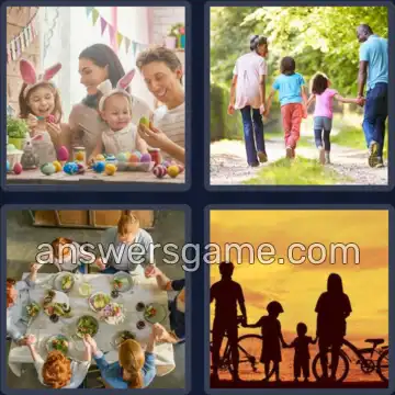 4 Plaatjes 1 Woord 7 letters FAMILIE