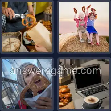 4 Plaatjes 1 Woord 7 letters PRETZEL