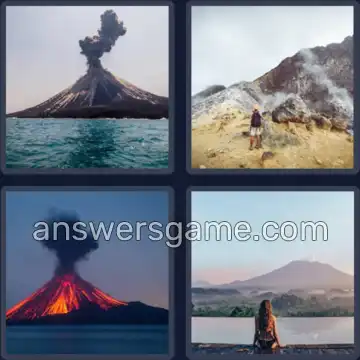 4 Plaatjes 1 Woord 7 letters VULKAAN