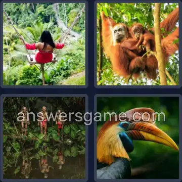 4 Plaatjes 1 Woord 7 letters OERWOUD