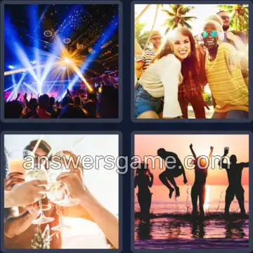 4 Plaatjes 1 Woord 7 letters FEESTJE